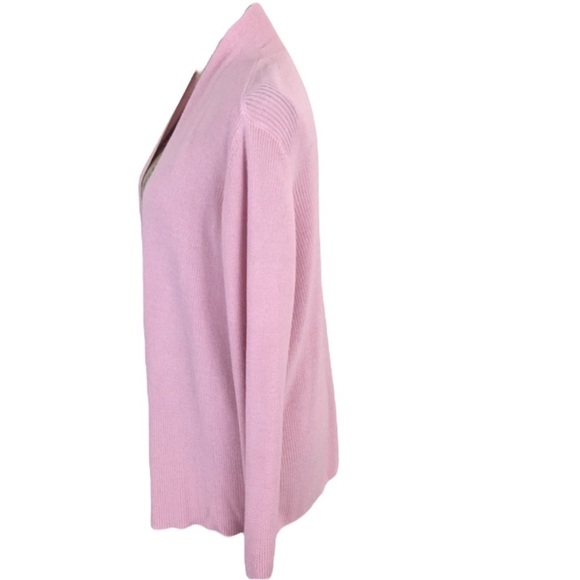EILEEN FISHER Open Front Organic Cotton Silk Blend Long Cardigan in PINK Size M - Picture 3 of 8